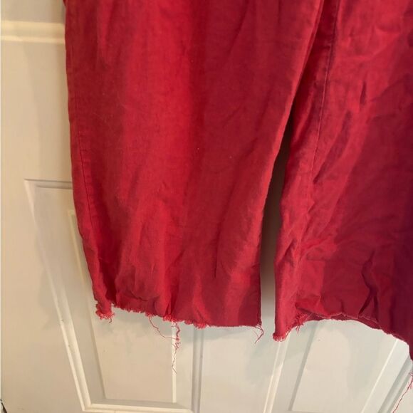 Old Navy Rust Colored Wide Leg Raw Hem Pants - Picture 3 of 5